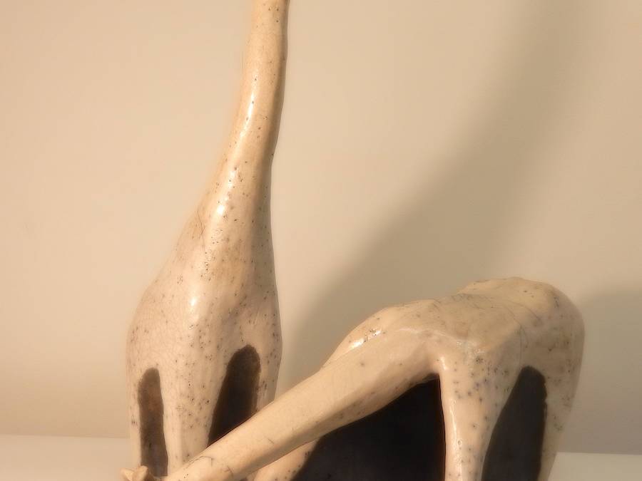2 Giraffen – farbiger Glasurbrand