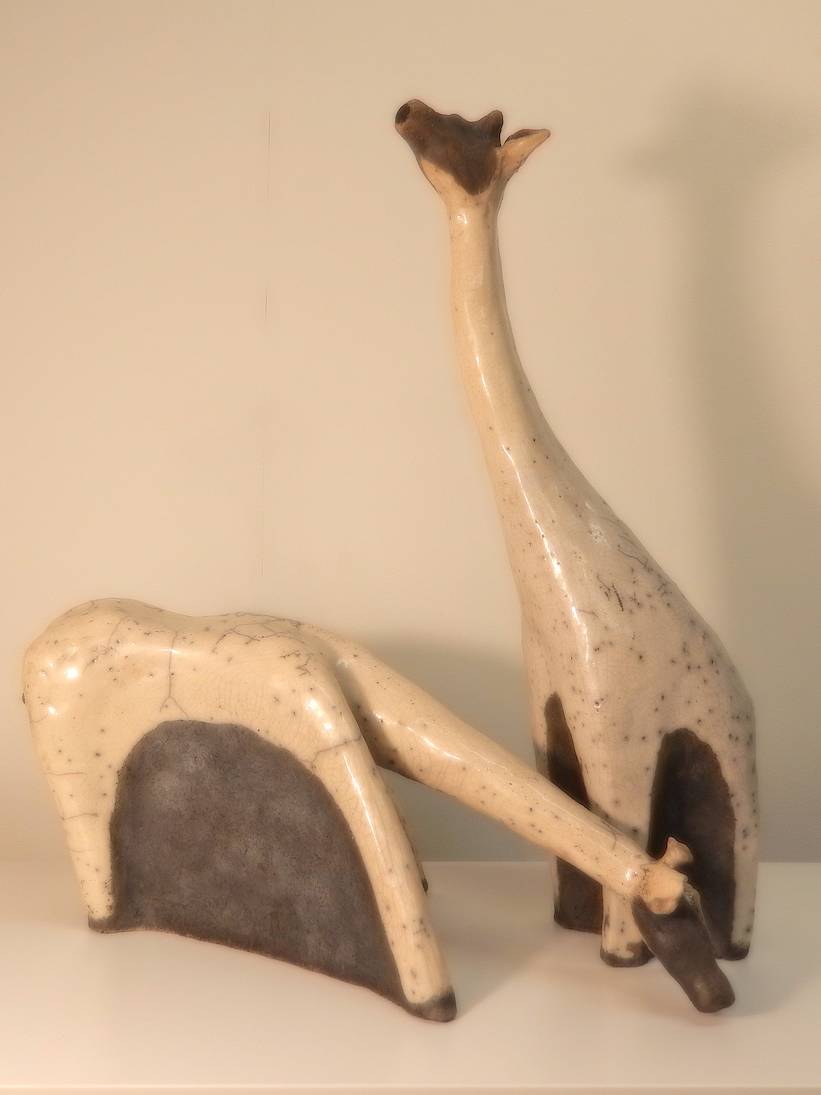 2 Giraffen – farbiger Glasurbrand