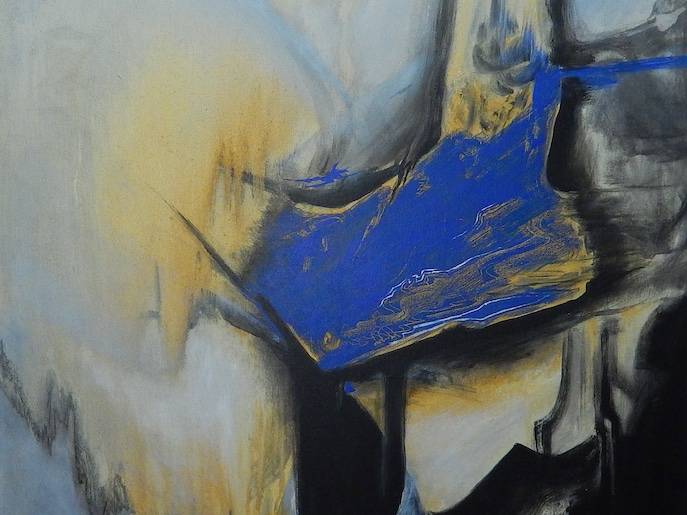 Lapislazuli – von 1996 – Acryl auf Leinwand. 70 cm breit, 90 cm hoch