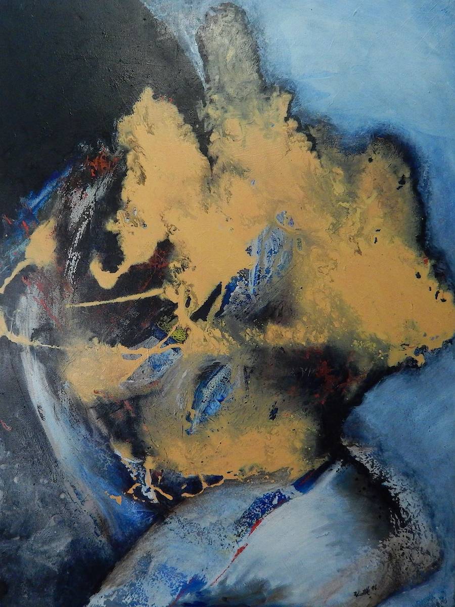 Urig – von 1996 – Acryl auf Leinwand. 60 cm breit, 80 cm hoch